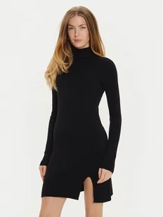 Kontatto Sukienka dzianinowa 3M0135N Czarny Slim Fit - Sukienki - miniaturka - grafika 1
