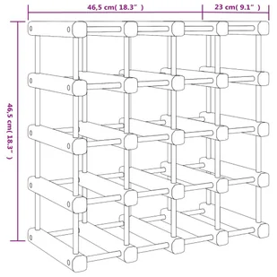 Stojak na 12 butelek wina, 46,5x23x46,5 cm, lite drewno sosnowe  Lumarko! - Stojaki na wino - miniaturka - grafika 9
