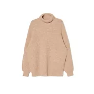 Swetry damskie - Cropp - Beżowy sweter z golfem - Beżowy - miniaturka - grafika 1