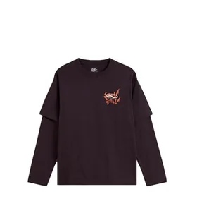 T-shirt Męski z długim rękawem VANS For Nothing Twoffer LS Dark Port VN000RG5EMS1 XL - Koszulki męskie - miniaturka - grafika 1