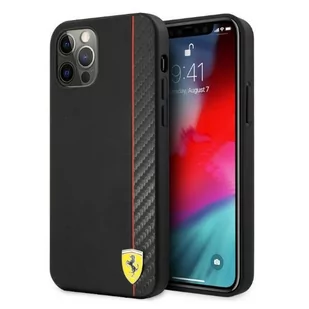 Ferrari FESAXHCP12LBK iPhone 12 Pro Max 6,7" czarny/black hardcase On Track Carbon Stripe - Etui i futerały do telefonów - miniaturka - grafika 1
