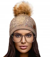 Czapki damskie - Zimowa CZAPKA CIEPŁA pompon i polar Woolk Montana - miniaturka - grafika 1