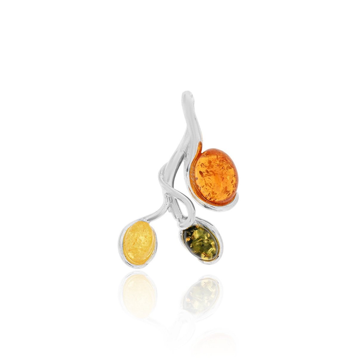 Srebrna zawieszka wisiorek z bursztynem pr. 925