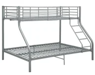 Łóżka - Szare Metalowe Wspólne Łóżko Piętrowe Dla Rodzeństwa 140X200 Cm/90X200 Cm L2-R68 - miniaturka - grafika 1