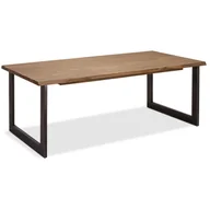 Stoły - Ibbe Design Prostokątny Drewniany Stół Kuchenny Stół do Jadalni z naturalną krawędzią Mallorca Stół Obiadowy, Brązowy, Drewno (Akacja), Metal, z Nog.. - miniaturka - grafika 1