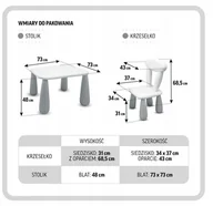 Zestawy mebli dla dzieci - SET LUNA SMERFY STOLIK + KRZESEŁKO BIAŁO NIEBIESKIE 59036667004866 - miniaturka - grafika 1