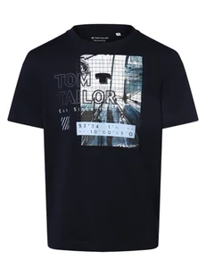 Tom Tailor Koszulka męska Mężczyźni Bawełna niebieski nadruk, M - Koszulki męskie - miniaturka - grafika 1