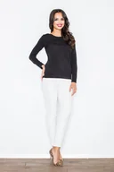 Swetry damskie - Sweter damski z wiązaniem z tyłu - czarny M244 rozmiar L - miniaturka - grafika 1