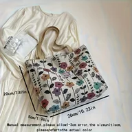 Torebki damskie - TEMU 1 szt. damskiej torebki w stylu bohemy, elegancka fioletowa torebka na ramię w kwiaty, torba zapinana na zamek, idealna na wyjścia, dojazdy do - miniaturka - grafika 1