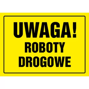 Oznaczenie "Uwaga roboty drogowe" 24 x 33 - Numery na dom - miniaturka - grafika 1