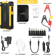 Urządzenia Rozruchowe - Jump startery - Jump starter, pojemność 16000 mAh, przenośna konstrukcja, żółty - miniaturka - grafika 1