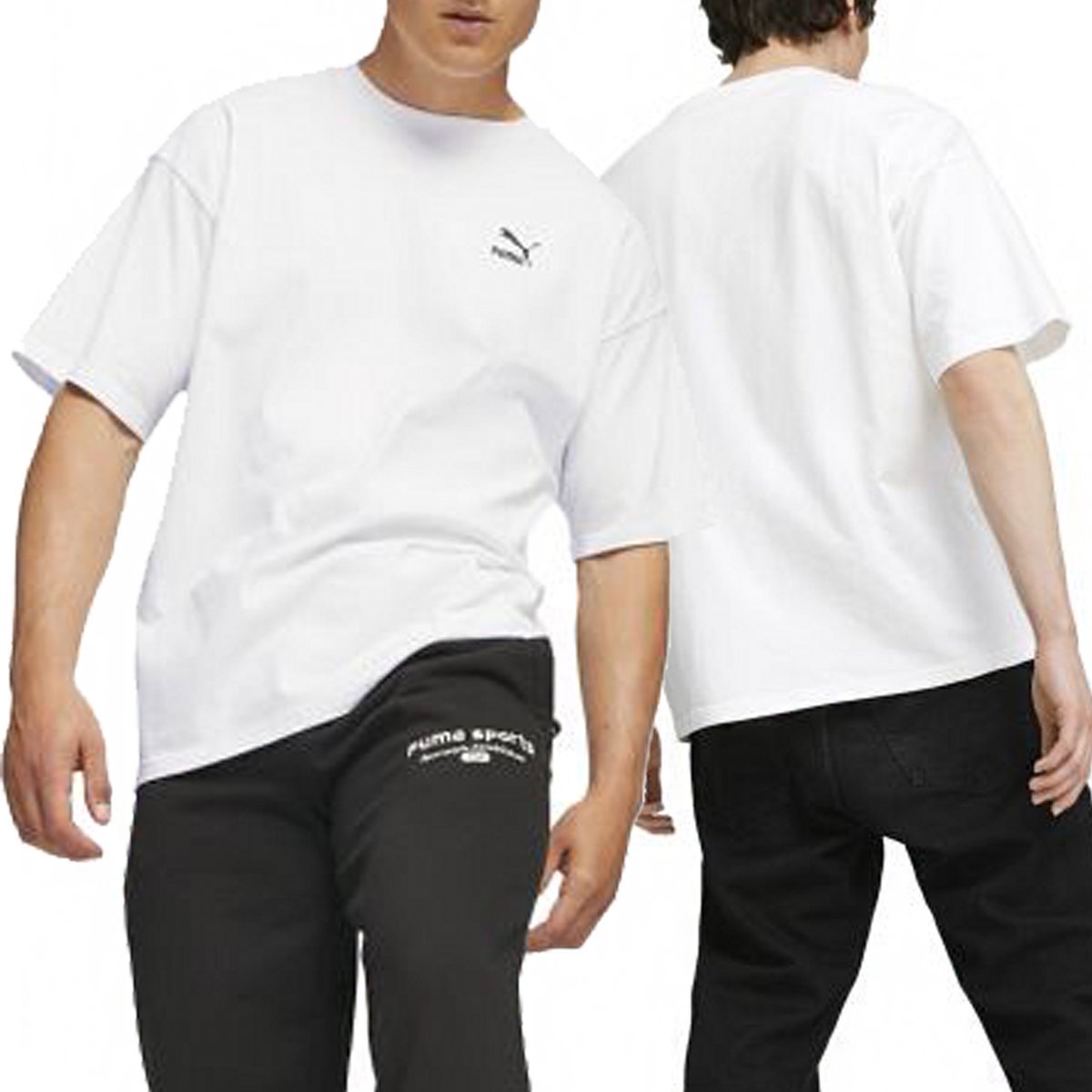 Puma t-shirt męski biały crew-neck oversize 621315 02 XL