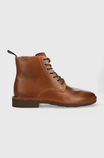 Polo Ralph Lauren buty skórzane TALAN LACE męskie kolor brązowy - Botki męskie - miniaturka - grafika 1