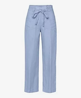 Spodnie damskie - BRAX Damskie spodnie w stylu Maine S skrócone lniane spodnie, Soft Blue, 36W / 30L - grafika 1