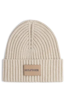 Tommy Hilfiger Czapka męska Mężczyźni Bawełna beżowy jednolity, ONE SIZE - Czapki męskie - miniaturka - grafika 1