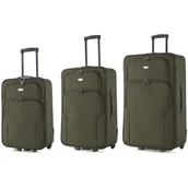 Walizki - Zestaw walizek SEMI LINE T5966-0 Khaki - miniaturka - grafika 1