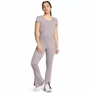 Spodnie sportowe damskie - Damskie spodnie treningowe Under Armour Meridian Kick Flare Pant - beżowe - UNDER ARMOUR - miniaturka - grafika 1