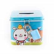 Skarbonki - Metalowa Skarbonka Dla Dzieci Kłódka Różne Wzory - miniaturka - grafika 1