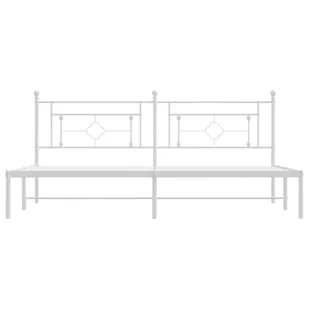 Metalowa rama łóżka z wezgłowiem, biała, 193x203 cm Lumarko! - Łóżka - miniaturka - grafika 6