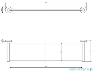 Omnires Modern Project półka szklana mosiądz szczotkowany MP60930BSB - Wieszaki łazienkowe - miniaturka - grafika 2