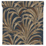 Tapety - Tapeta Liście 690309 czarno-brązowa winylowa na flizelinie - miniaturka - grafika 1