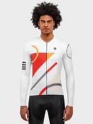 Koszulki sportowe męskie - Siroko Koszulka kolarska "M2 Finish Line" w kolorze biało-czerwono-pomarańczowym - miniaturka - grafika 1