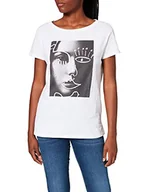 Koszulki i topy damskie - Sisley T-shirt damski, White 101, XS - miniaturka - grafika 1