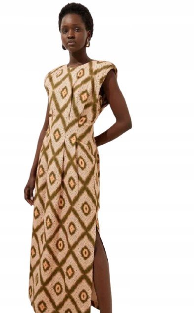 Karen Millen Sukienka Rozkloszowana z Nadrukiem Petite 36 B1c