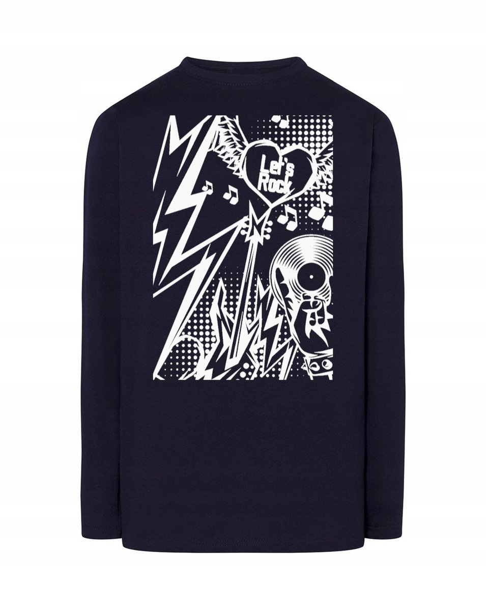 Longsleeve rockowy nadruk Let's Rock r.3XL