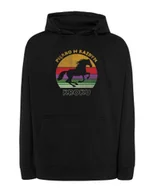 Bluzy męskie - Bluza z kapturem Koń Piękno Kolory Zachód Podróż Czarny M - miniaturka - grafika 1