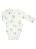 Body dla niemowląt - Niemowlęce body bawełniane z długim rękawem w misie kremowe Nicol,r.56 - miniaturka - grafika 1