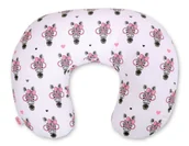 Poduszki do karmienia - Poduszka rogal do karmienia fasolka rozbieralna- zebra w różowych okularach - miniaturka - grafika 1