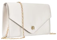 Torebki damskie - Elegancka torebka damska ROVICKY wieczorowa kopertówka mała klasyczna białą brokatowa na złotym łańcuszku kieszonka - miniaturka - grafika 1