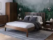 Łóżka - Łóżko drewniane bukowe 180x200 Beskid 01 orzech włoski - miniaturka - grafika 1
