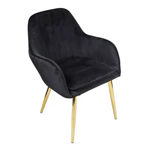 Fotel FLORYDA GOLD VELVET czarny - welur - Fotele - miniaturka - grafika 1