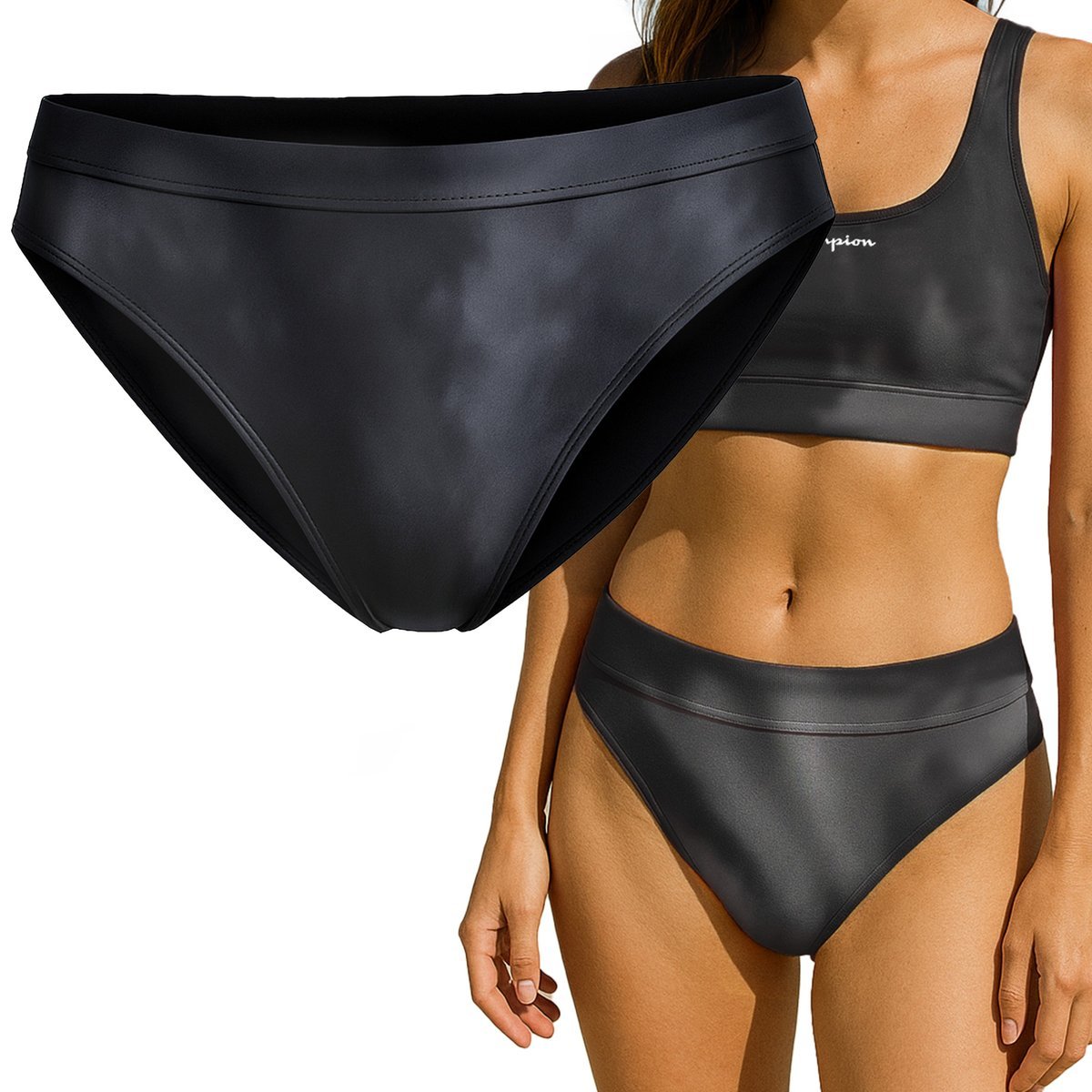 Champion Strój Kąpielowy Dół Bikini Czarny Wzór Tie-Dye 115173 Rozmiar M