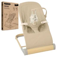 Leżaczki i huśtawki - Neno Nesso Leżaczek Dla Dzieci Bujaczek Dla Niemowląt Kremowy Cream - miniaturka - grafika 1