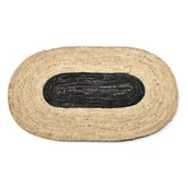 Obrusy i serwetki - Mondex Mata Dekoracyjna Jutowa Mondex Bali Owalna Czarna 80 X 50 Cm - miniaturka - grafika 1