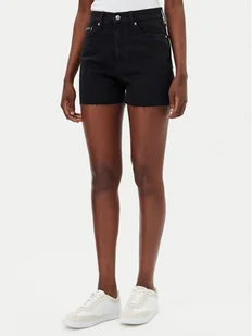 Calvin Klein Jeans Szorty jeansowe J20J225154 Czarny Mom Fit - Spodenki damskie - miniaturka - grafika 1