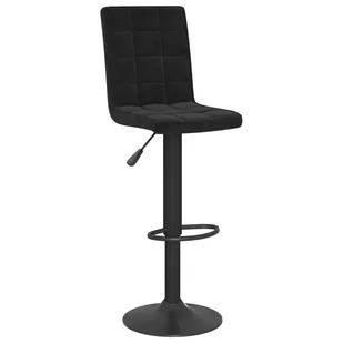 vidaXL Stołek barowy, czarny, obity aksamitem - Taborety i hokery - miniaturka - grafika 1