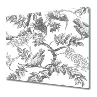 Deska Kuchenna ze Szkła Hartowanego 60x52 cm - Szare ptaki - Deski do krojenia - miniaturka - grafika 1