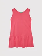 Sukienki i spódniczki dla dziewczynek - United Colors Of Benetton Sukienka letnia 3Q220V001 Różowy Relaxed Fit - miniaturka - grafika 1
