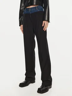 Sisley Spodnie materiałowe 485XLF05M Czarny Wide Leg - Spodnie damskie - miniaturka - grafika 1