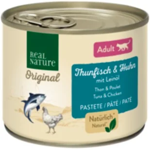 REAL NATURE Adult Tuńczyk i kurczak z olejem lnianym 24x200 g - Mokra karma dla kotów - miniaturka - grafika 1