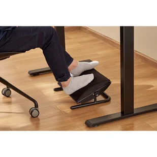 Podstawa ergonomiczna pod nogi, wyjmowana miękka poduszka, czarny, stal, 25 kg nośność, Powerton - Podnóżki, podpórki, podkładki - miniaturka - grafika 7