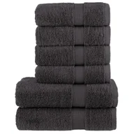 Ręczniki - vidaXL 6-cz. zestaw ręczników premium, antracytowy, 600 g/m2, bawełna - miniaturka - grafika 1