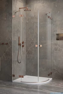 Radaway Essenza Pro Brushed Copper Pdd kabina 80x80 cm szczotkowana miedź 10095080-93-01L/10095080-93-01R - Kabiny prysznicowe - miniaturka - grafika 1