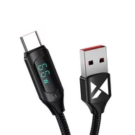 Kable USB - Kabel USB A - USB C Wozinsky WUACC2 z wyświetlaczem 66W 6A 2m - czarny - miniaturka - grafika 1