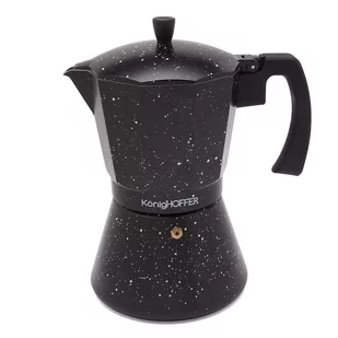 KonigHOFFER KAWIARKA DO ESPRESSO 700 ML BLACK GRANITE MARBLE TWORZYWO SZTUCZNE 5907558791594 - Zaparzacze i kawiarki - miniaturka - grafika 1