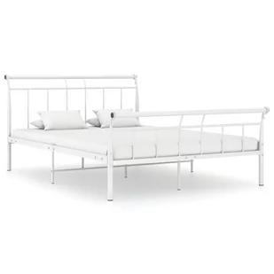 vidaXL Lumarko Rama łóżka, biała, metalowa, 140 x 200 cm! 325040 - Łóżka - miniaturka - grafika 1